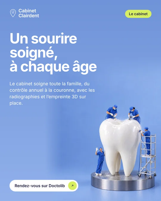 Publication Un sourire soigné, à chaque âge : le cabinet ouvre son compte