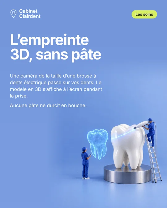Publication L’empreinte 3D, sans pâte : la caméra intra-orale, pour une couronne ou un bridge